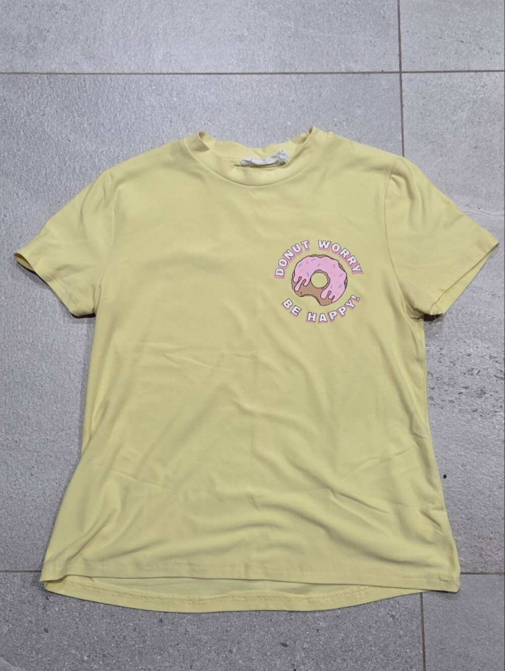 GAP Yellow Tee with Pink Donut Graphic